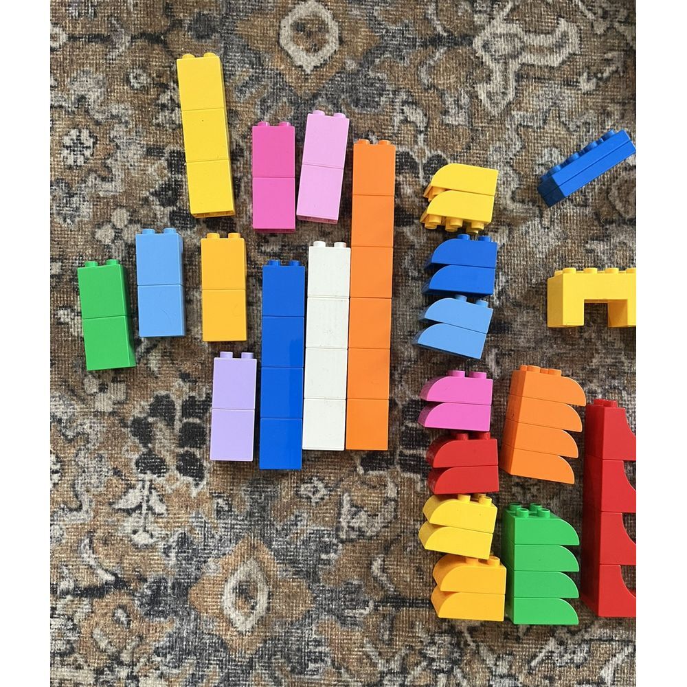 Lego DUPLO Lot BUILDING BLOCKS BRICKS Multicolor Slopes Curves Arch 161 Pieces - Picture 2 of 5